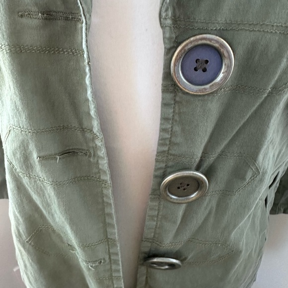 Intro Utility Army Green Jacket Women Y2K - Picture 2 of 4